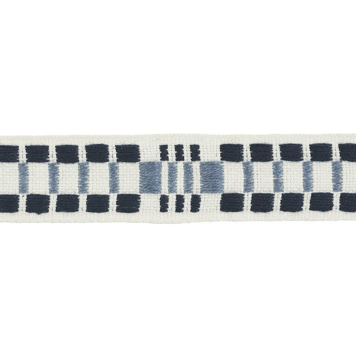 Carmo Tape Narrow Indigo 78990 by Schumacher Trim Stephanie Seal Brown - Fabric Carolina -