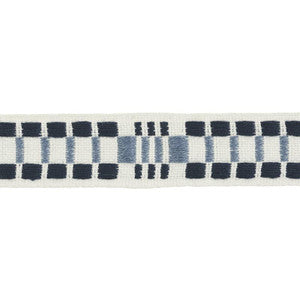 Carmo Tape Narrow Indigo 78990 by Schumacher Trim