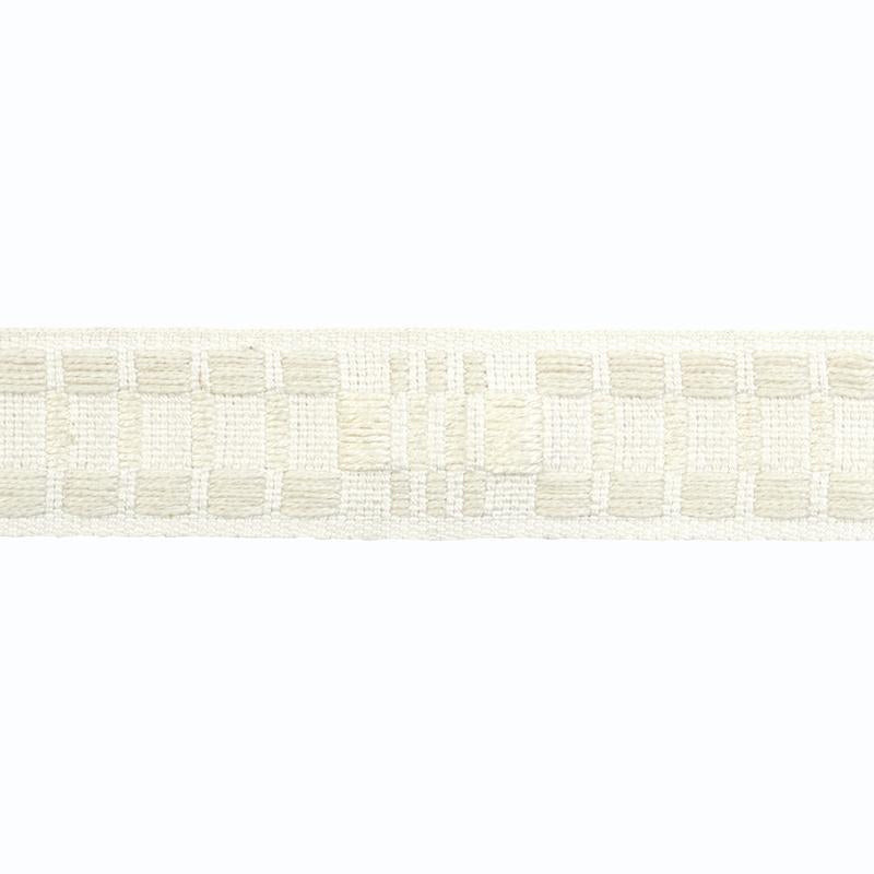 Carmo Tape Narrow Ivory 78993 by Schumacher Trim Stephanie Seal Brown - Fabric Carolina -