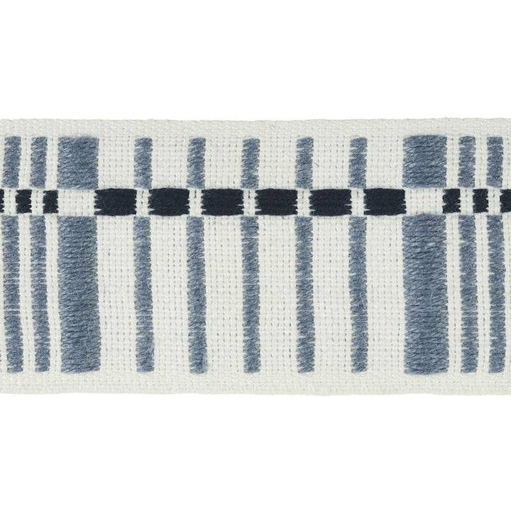 Carmo Tape Medium Indigo 79000 by Schumacher Designer Trim Stephanie Seal Brown - Swanky Fabrics -
