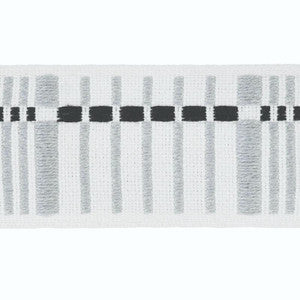 Carmo Tape Medium Silver & Black 79001 by Schumacher Trim