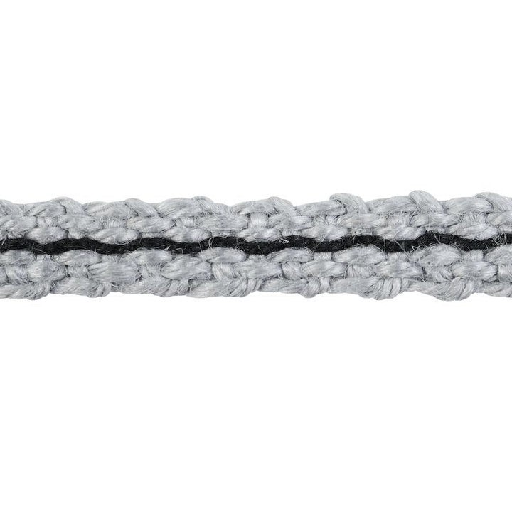 Carmo Gimp Silver & Black 79021 by Schumacher Designer Trim Stephanie Seal Brown - Swanky Fabrics -