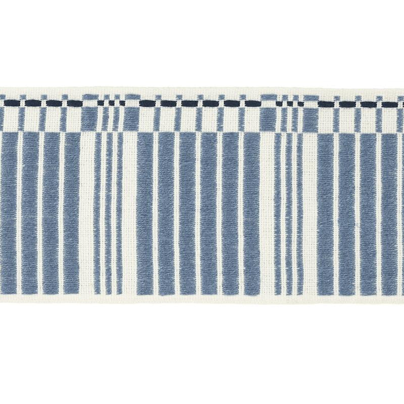 Carmo Tape Wide Indigo 79210 by Schumacher Trim Stephanie Seal Brown 2.7" - Fabric Carolina -