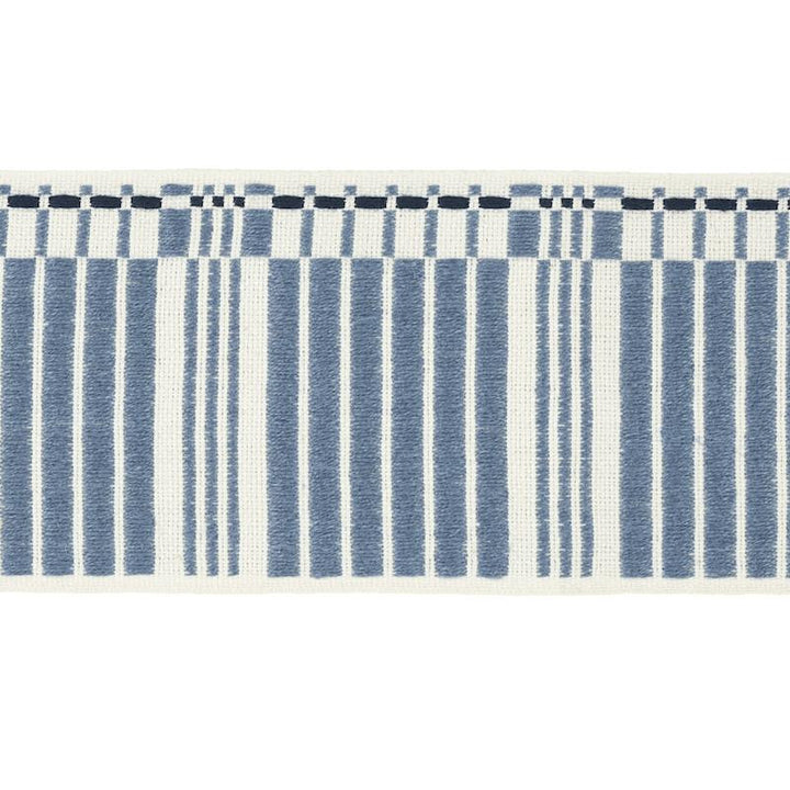 Carmo Tape Wide Indigo 79210 by Schumacher Trim Stephanie Seal Brown 2.7" - Fabric Carolina -