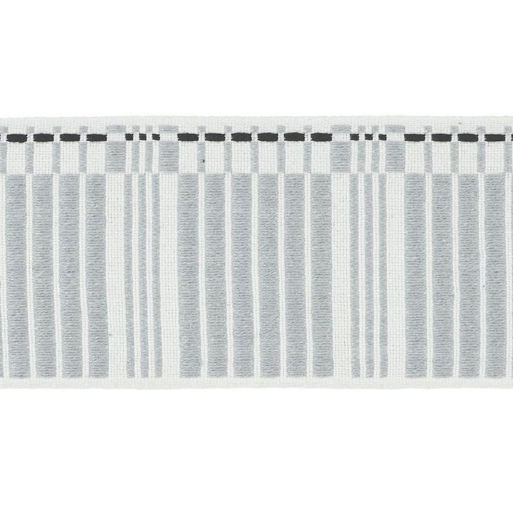 Carmo Tape Wide Silver & Black 79211 by Schumacher Trim Stephanie Seal Brown - Fabric Carolina -