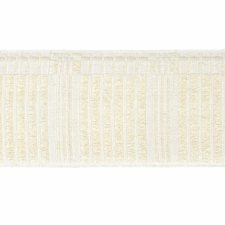 Carmo Tape Wide Ivory 79213 by Schumacher Designer Trim Stephanie Seal Brown - Swanky Fabrics -