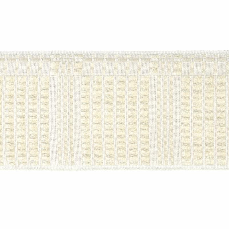 Carmo Tape Wide Ivory 79213 by Schumacher Trim Stephanie Seal Brown - Fabric Carolina -