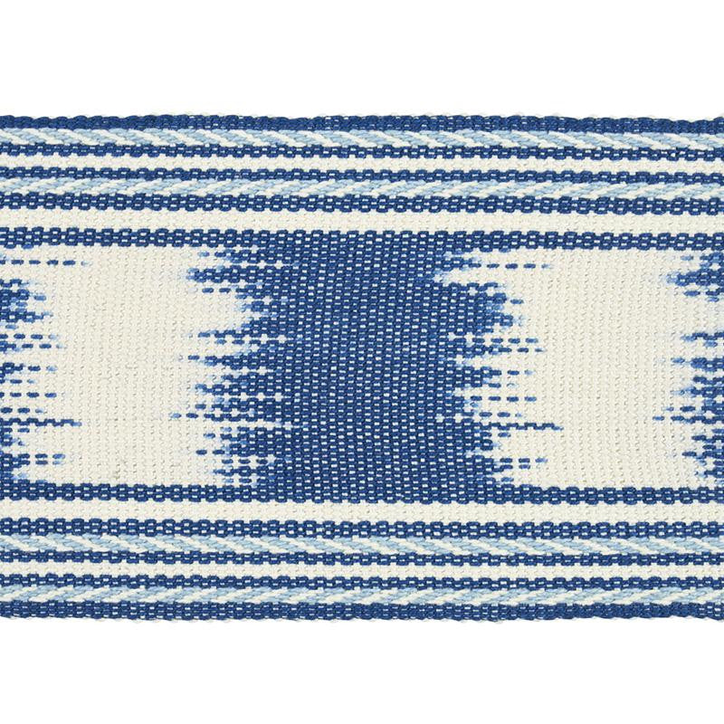 Banyan Ikat Tape Blue 79300 by Schumacher Designer Trim Happy Together - Swanky Fabrics -