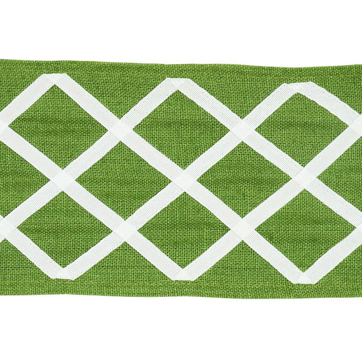 Zella Appliqud Tape Green 79440 by Schumacher Trim Happy Together - Fabric Carolina -