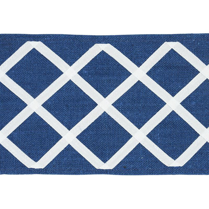 Zella Appliqud Tape Blue 79441 by Schumacher Trim Happy Together - Fabric Carolina -