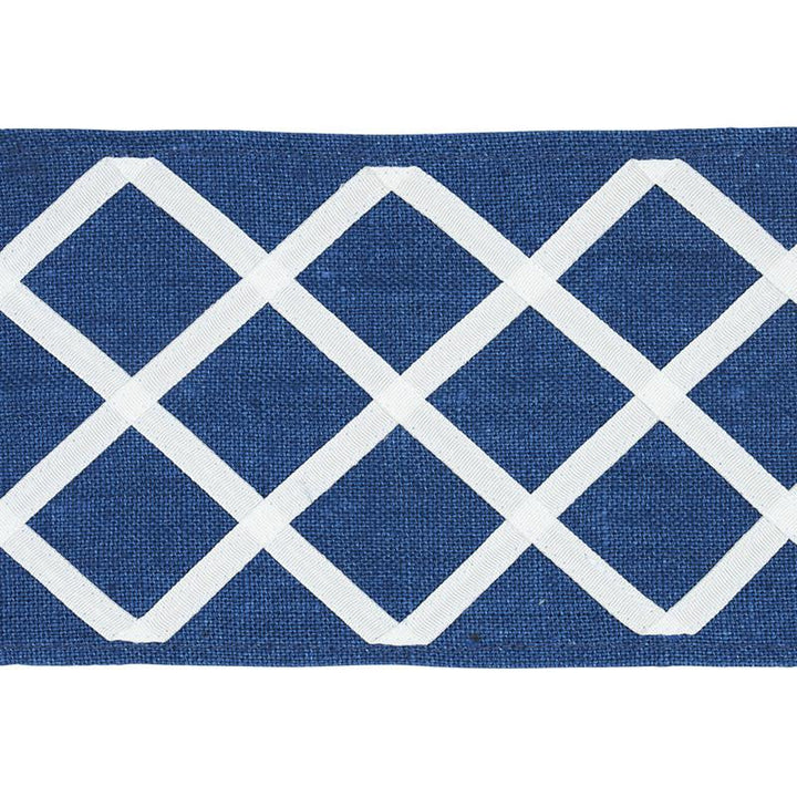 Zella Appliqud Tape Blue 79441 by Schumacher Trim Happy Together - Fabric Carolina -