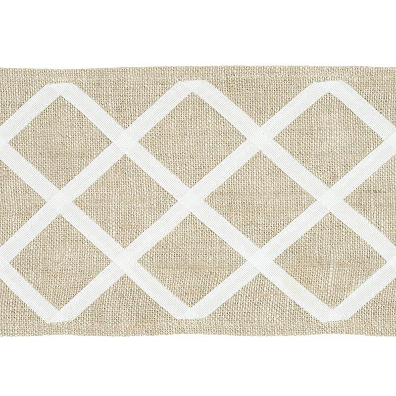 Zella Appliqud Tape Natural 79442 by Schumacher Trim Happy Together - Fabric Carolina -