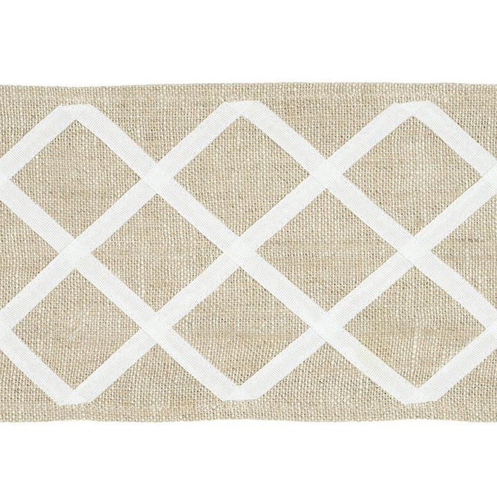 Zella Appliqud Tape Natural 79442 by Schumacher Trim Happy Together - Fabric Carolina -