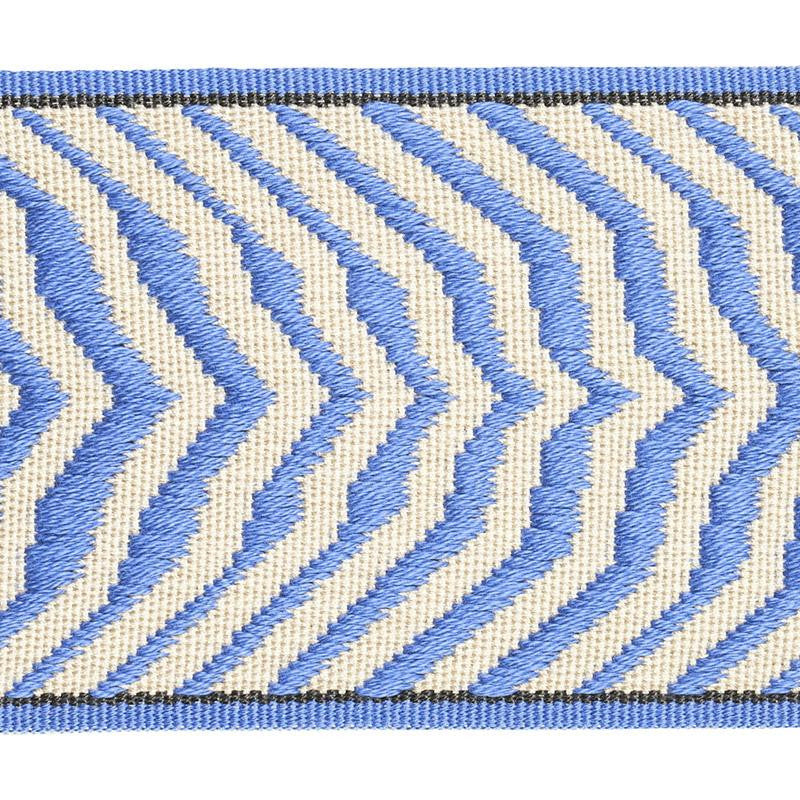 Arcure Ripple Tape Bluebell 79701 by Schumacher Designer Trim Neisha Crosland - Swanky Fabrics -