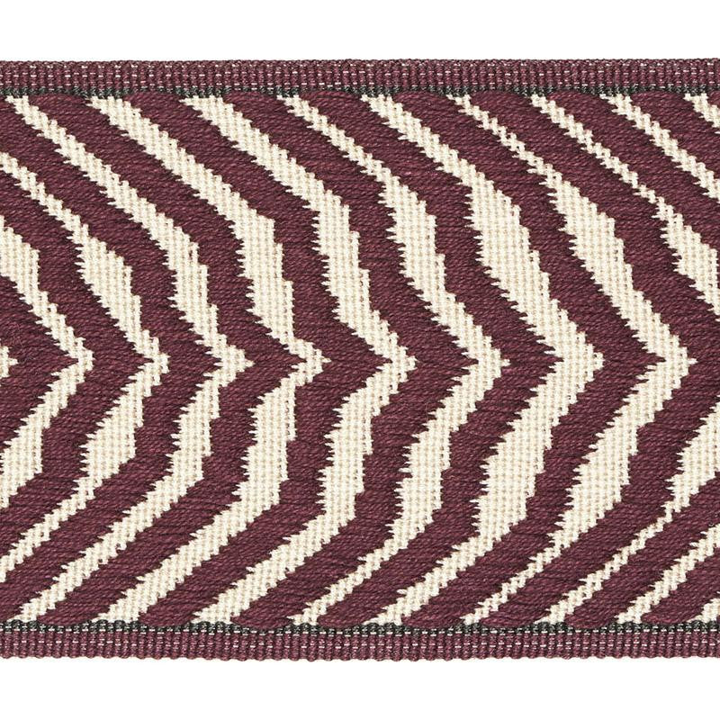 Arcure Ripple Tape Aubergine 79702 by Schumacher Designer Trim Neisha Crosland - Swanky Fabrics -