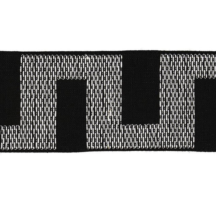 Matrix Tape Ivory On Black 79931 by Schumacher Trim Happy Together 3.75" - Fabric Carolina -