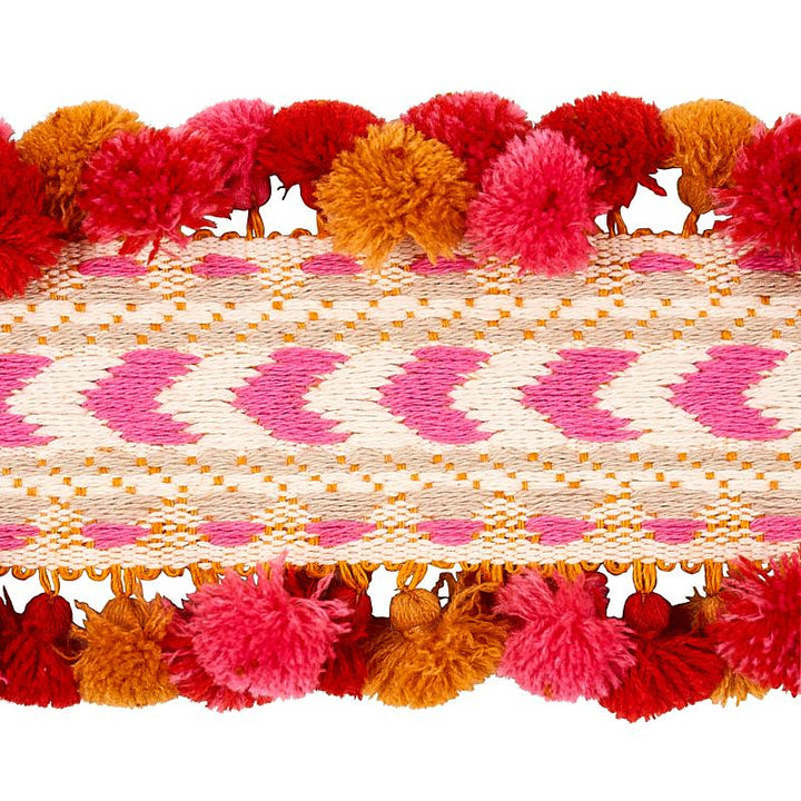 Maracana Pom Tape Pink 75654 by Schumacher Trim Bohemia 2.5" - Fabric Carolina -
