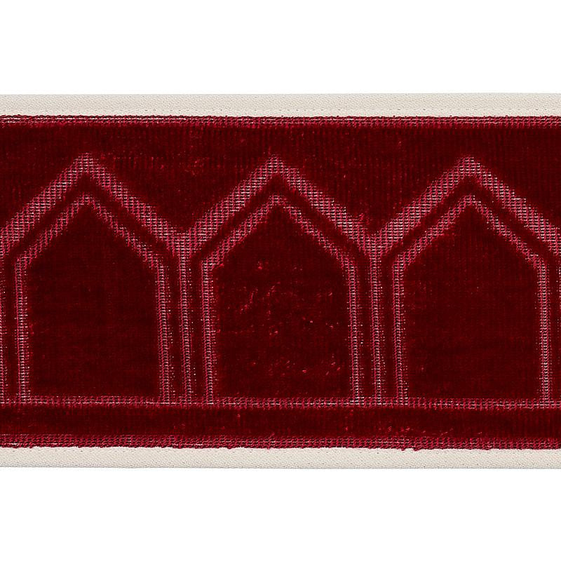 Vizier Velvet Tape Ruby 75735 by Schumacher Trim Cut & Patterned Velvets - Fabric Carolina -