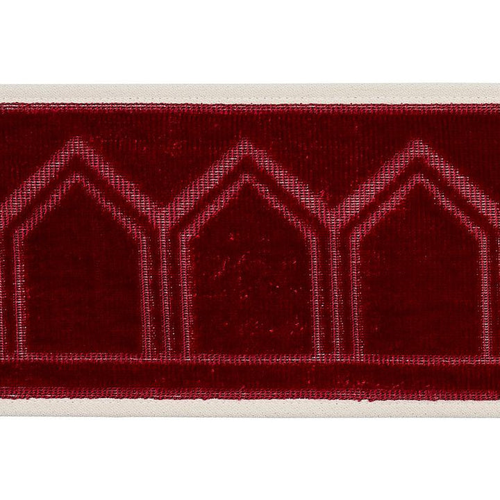 Vizier Velvet Tape Ruby 75735 by Schumacher Trim Cut & Patterned Velvets - Fabric Carolina -
