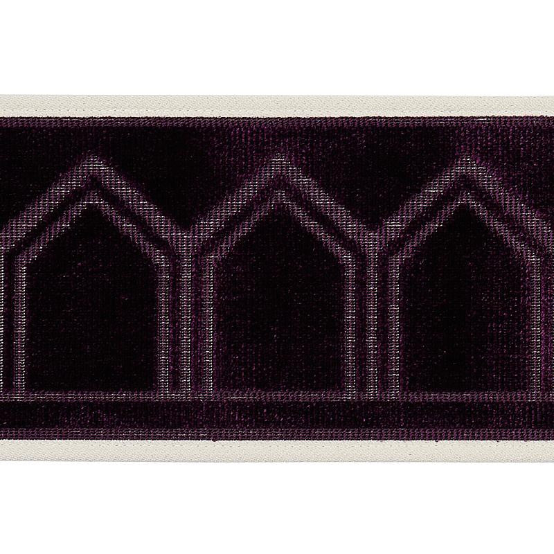 Vizier Velvet Tape Aubergine 75736 by Schumacher Trim Cut & Patterned Velvets - Fabric Carolina -