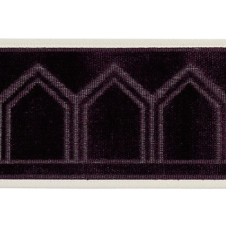 Vizier Velvet Tape Aubergine 75736 by Schumacher Trim Cut & Patterned Velvets - Fabric Carolina -