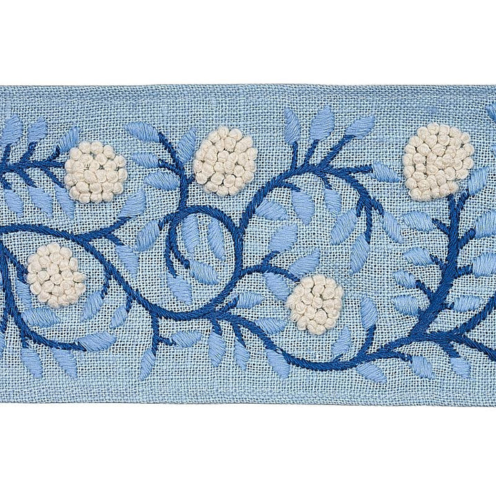 Ashoka Tape Ivory & Blue 76294 by Schumacher Trim Rhapsody In Blue - Fabric Carolina -
