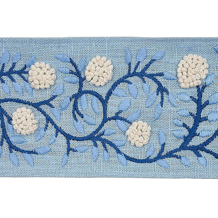 Ashoka Tape Ivory & Blue 76294 by Schumacher Designer Trim Rhapsody In Blue - Swanky Fabrics -