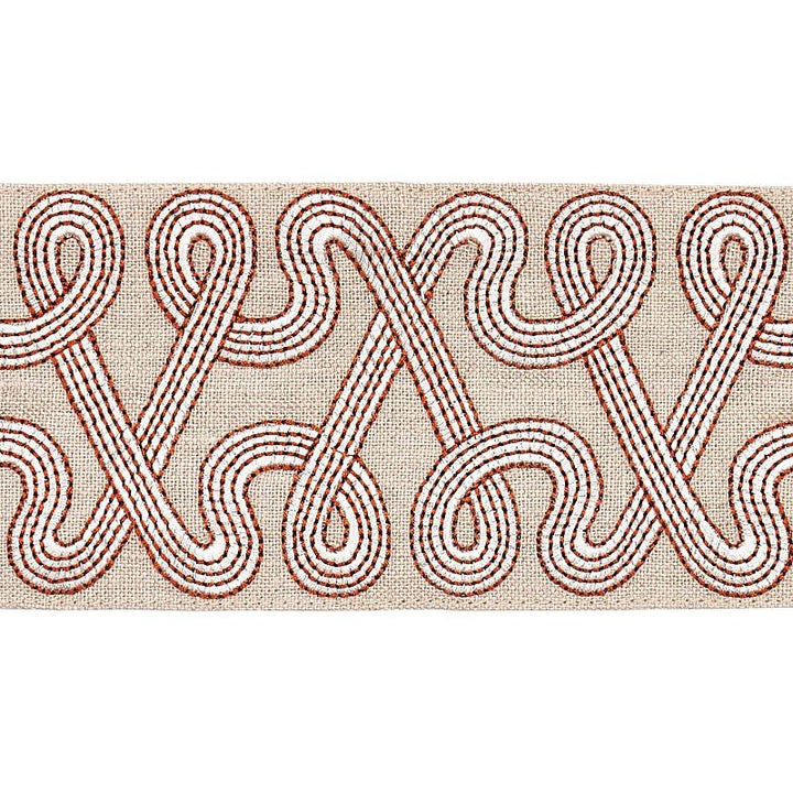 Freeform Embroidered Tape Clay 76734 by Schumacher Designer Trim Natura 3.88" - Swanky Fabrics -