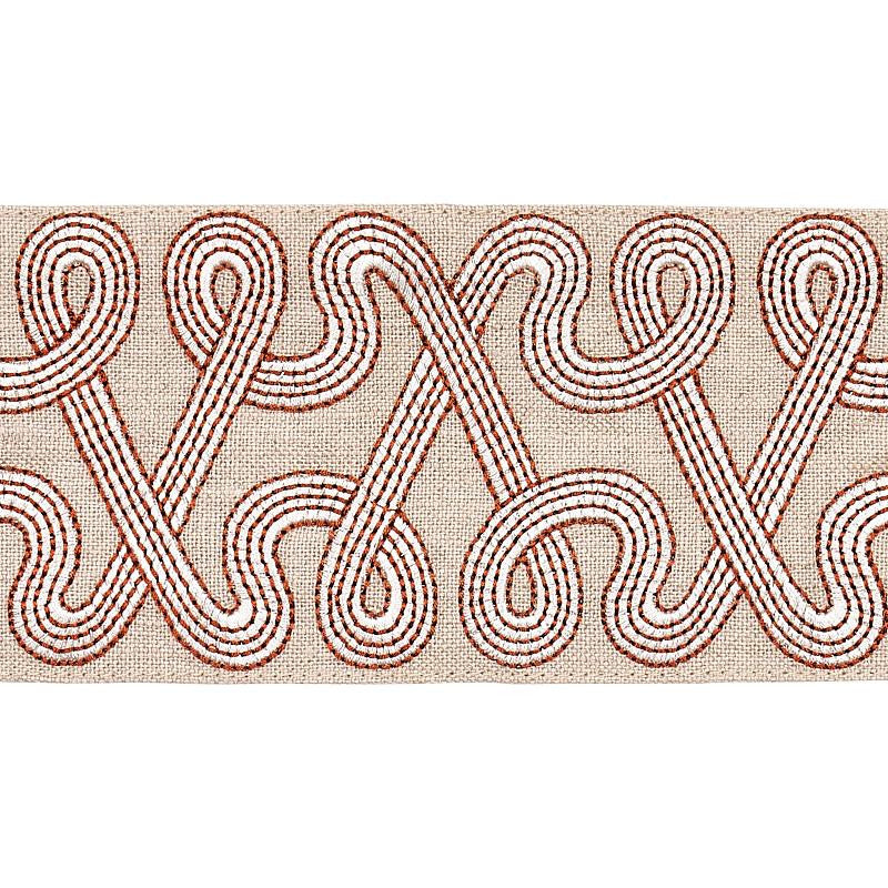 Freeform Embroidered Tape Clay 76734 by Schumacher Trim Natura 3.88" - Fabric Carolina -