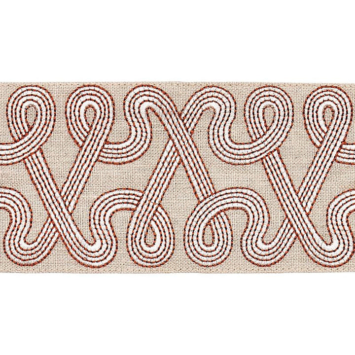 Freeform Embroidered Tape Clay 76734 by Schumacher Trim Natura 3.88" - Fabric Carolina -