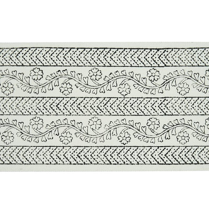 Arbela Hand Blocked Tape Charcoal 78440 by Schumacher Trim Jacaranda 4.25" - Fabric Carolina -