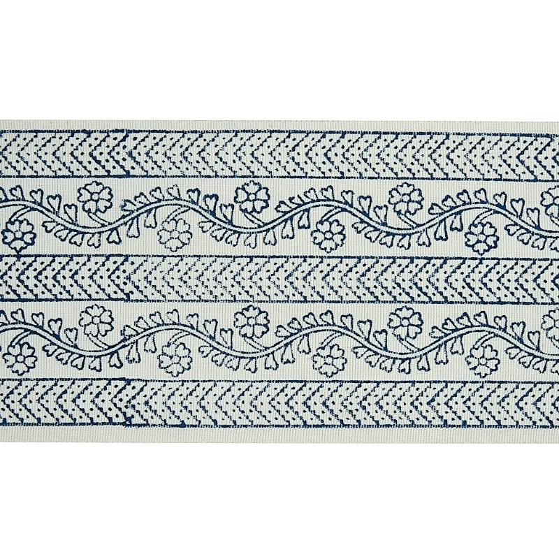 Arbela Hand Blocked Tape Indigo 78441 by Schumacher Trim Jacaranda 4.25" - Fabric Carolina -