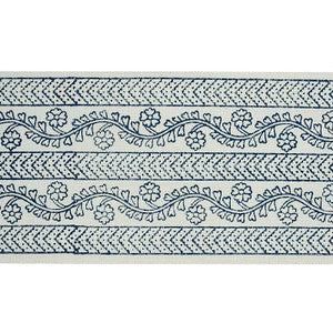 Arbela Hand Blocked Tape Indigo 78441 by Schumacher Trim
