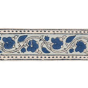 Mila Hand Block Print Tape Blue 78591 by Schumacher Trim