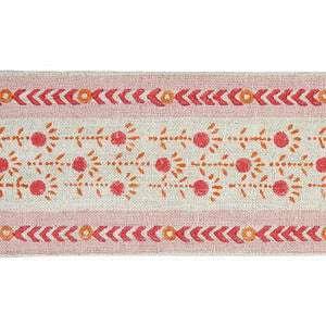 Pica Bella Hand Blocked Tape Pink & Orange 79100 by Schumacher Trim