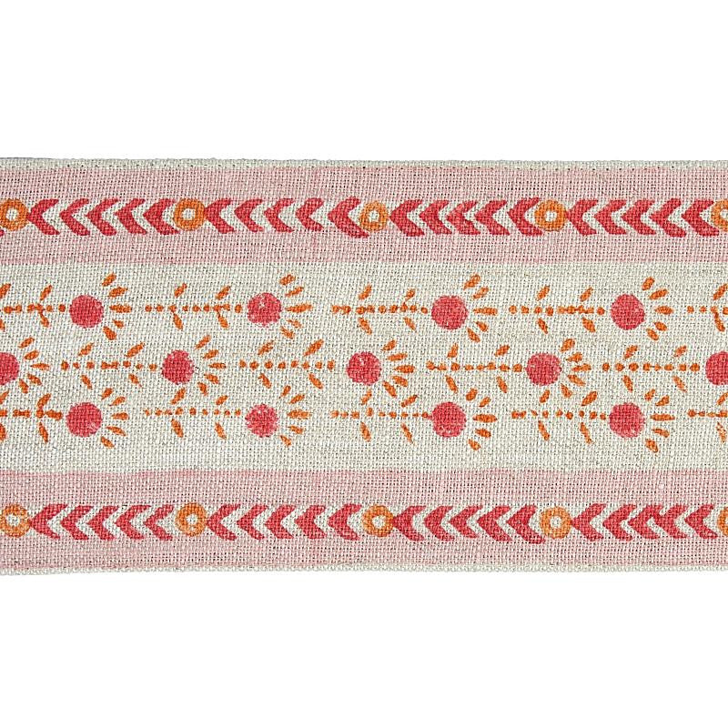 Pica Bella Hand Blocked Tape Pink & Orange 79100 by Schumacher Trim Jacaranda - Fabric Carolina -