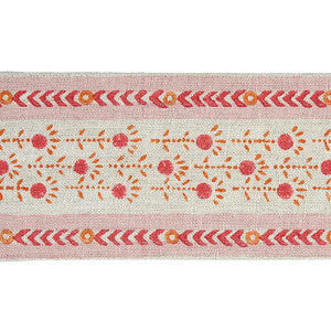 Pica Bella Hand Blocked Tape Pink & Orange 79100 by Schumacher Trim