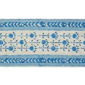Pica Bella Hand Blocked Tape Blue 79101 by Schumacher Trim