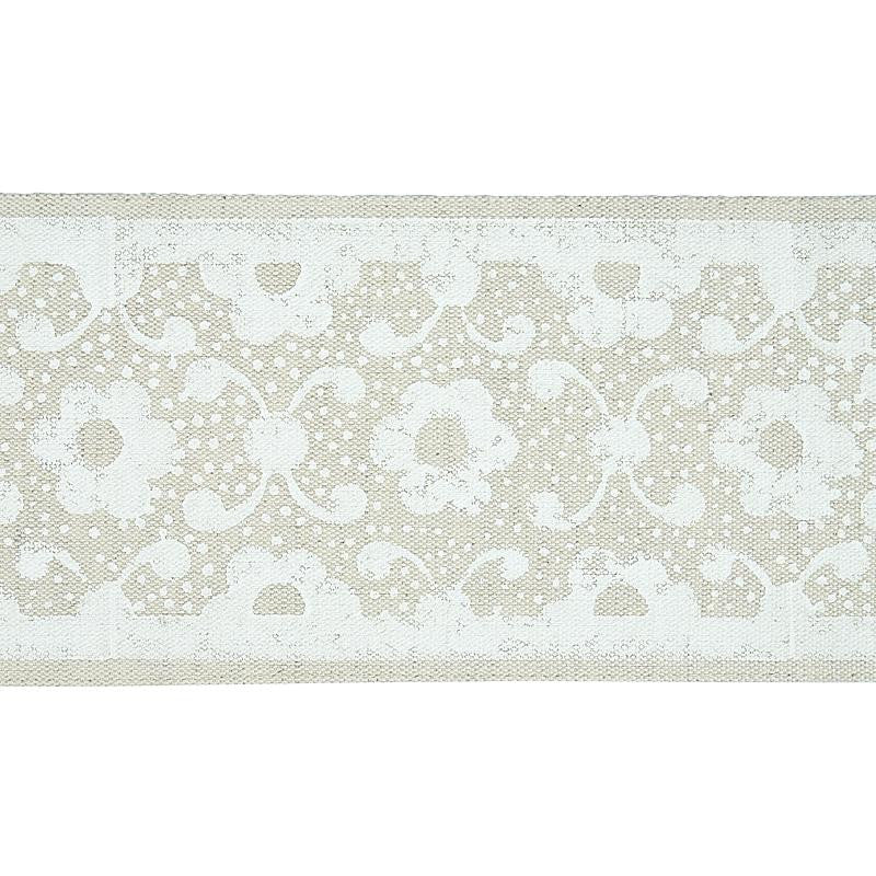 Brinda Hand Blocked Tape Ivory 79120 by Schumacher Designer Trim Jacaranda - Swanky Fabrics -