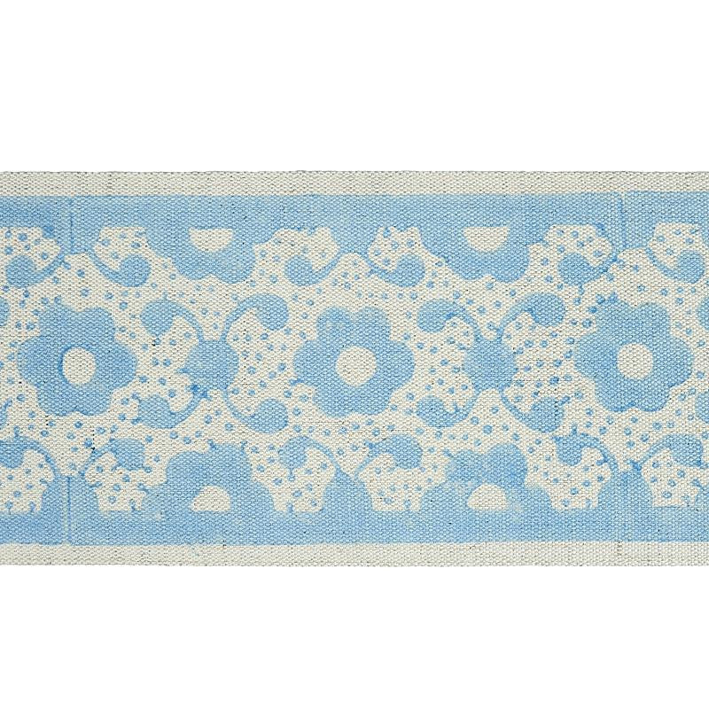 Brinda Hand Blocked Tape Sky 79121 by Schumacher Trim Jacaranda - Fabric Carolina -
