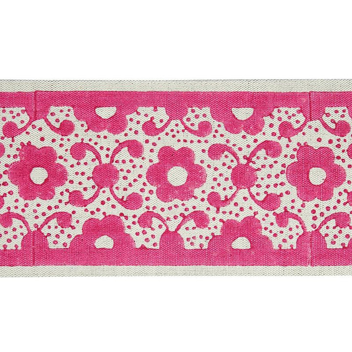 Brinda Hand Blocked Tape Pink 79122 by Schumacher Trim Jacaranda - Fabric Carolina -