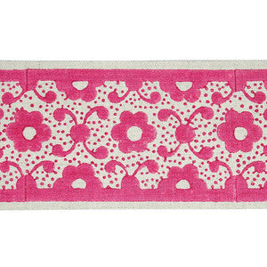 Brinda Hand Blocked Tape Pink 79122 by Schumacher Trim