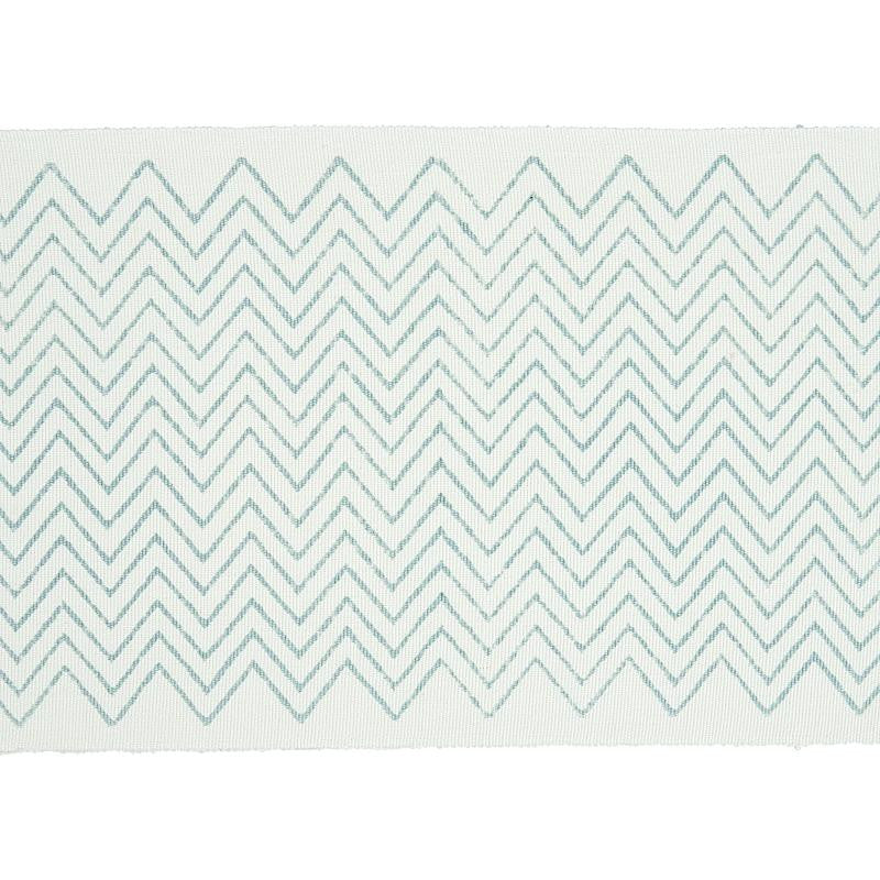 Leora Hand Blocked Tape Sky 79651 by Schumacher Designer Trim Jacaranda 6.25" - Swanky Fabrics -