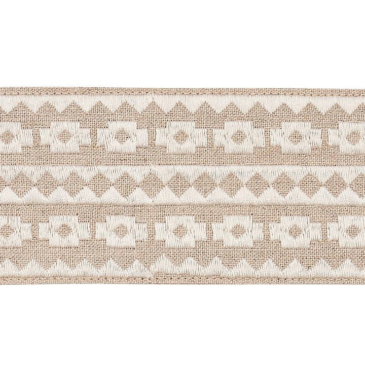 Talitha Tape Ivory On Natural 79920 by Schumacher Trim Bohemia - Fabric Carolina -