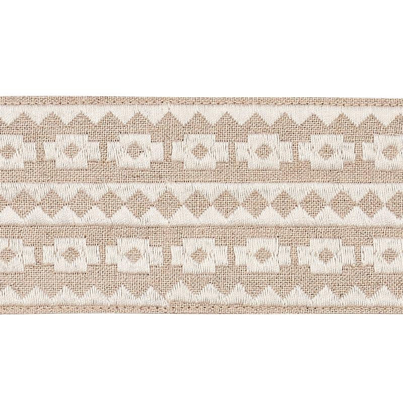 Talitha Tape Ivory On Natural 79920 by Schumacher Designer Trim Bohemia - Swanky Fabrics -