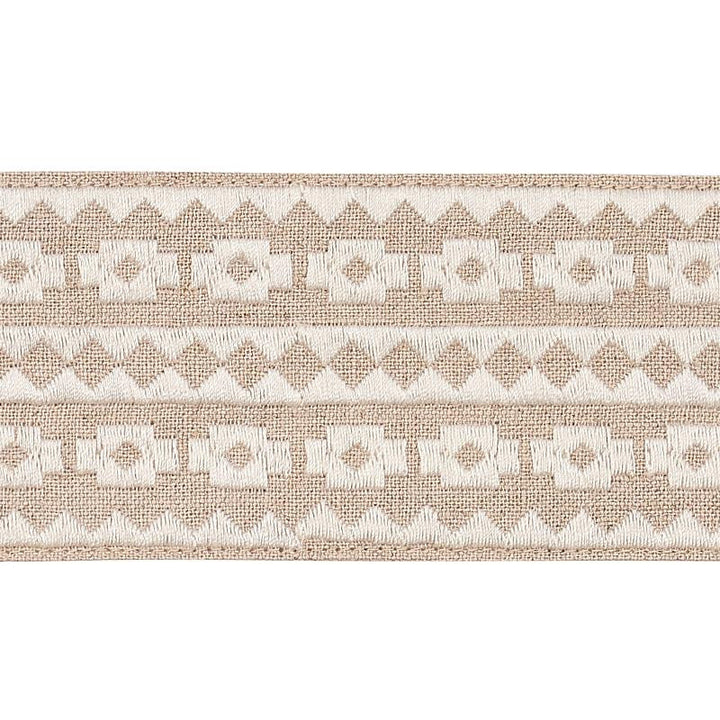 Talitha Tape Ivory On Natural 79920 by Schumacher Designer Trim Bohemia - Swanky Fabrics -