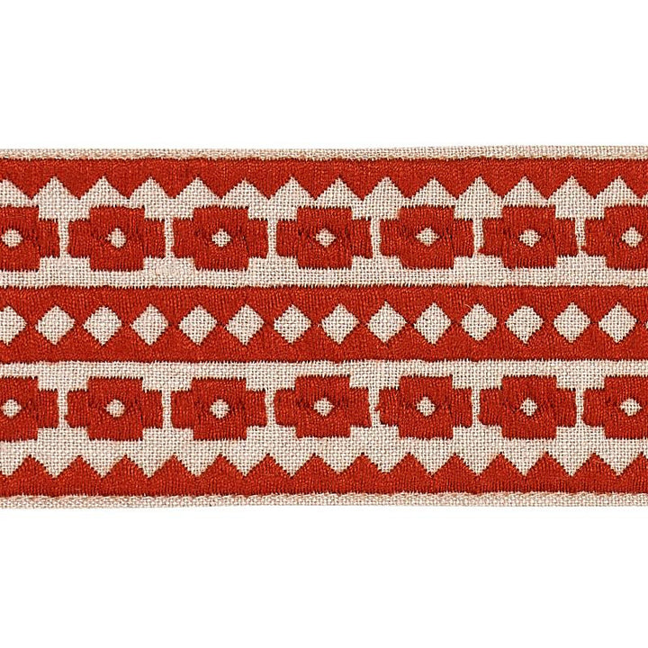 Talitha Tape Terracotta On Natural 79921 by Schumacher Trim Bohemia - Fabric Carolina -