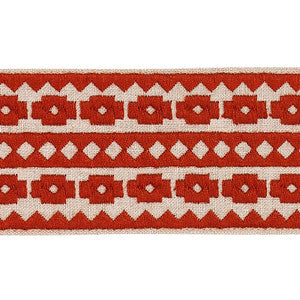 Talitha Tape Terracotta On Natural 79921 by Schumacher Trim