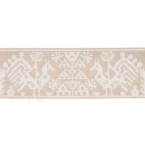 Tarpan Embroidered Tape Natural 80002 by Schumacher Trim