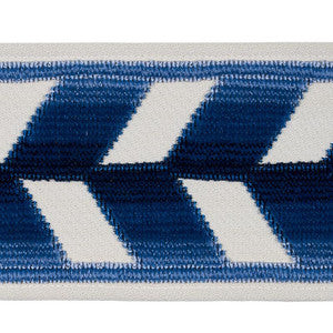 Chevron Strie Velvet Tape Lapis 80180 by Schumacher Trim